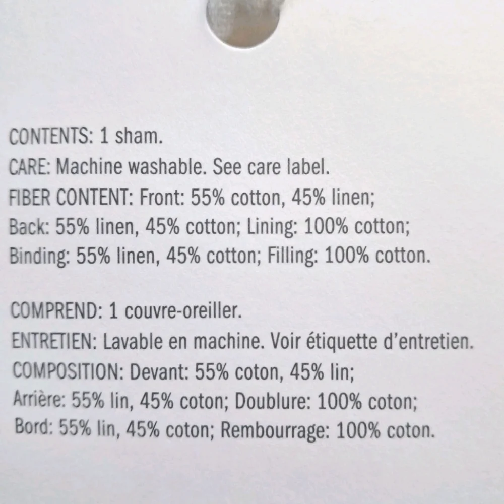 Pottery Barn Wheaton Pick-Stitch King Shams Set of 2 Reversible Cotton Linen NEW